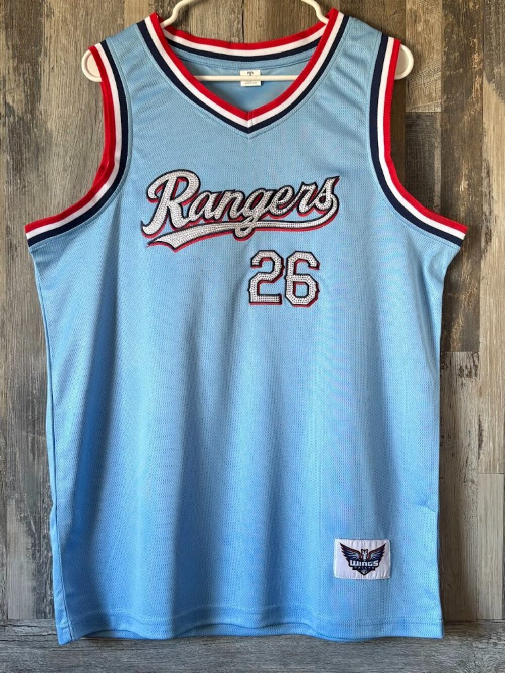 Texas Rangers #26 Dallas Wings Women's Crossover Basketball Jersey